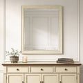 Ivory Distressed Wood Framed Accent Mirror - 52-inch