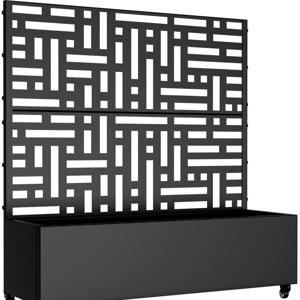 Black Metal Rectangular Planter Box - 47 X 47-inch