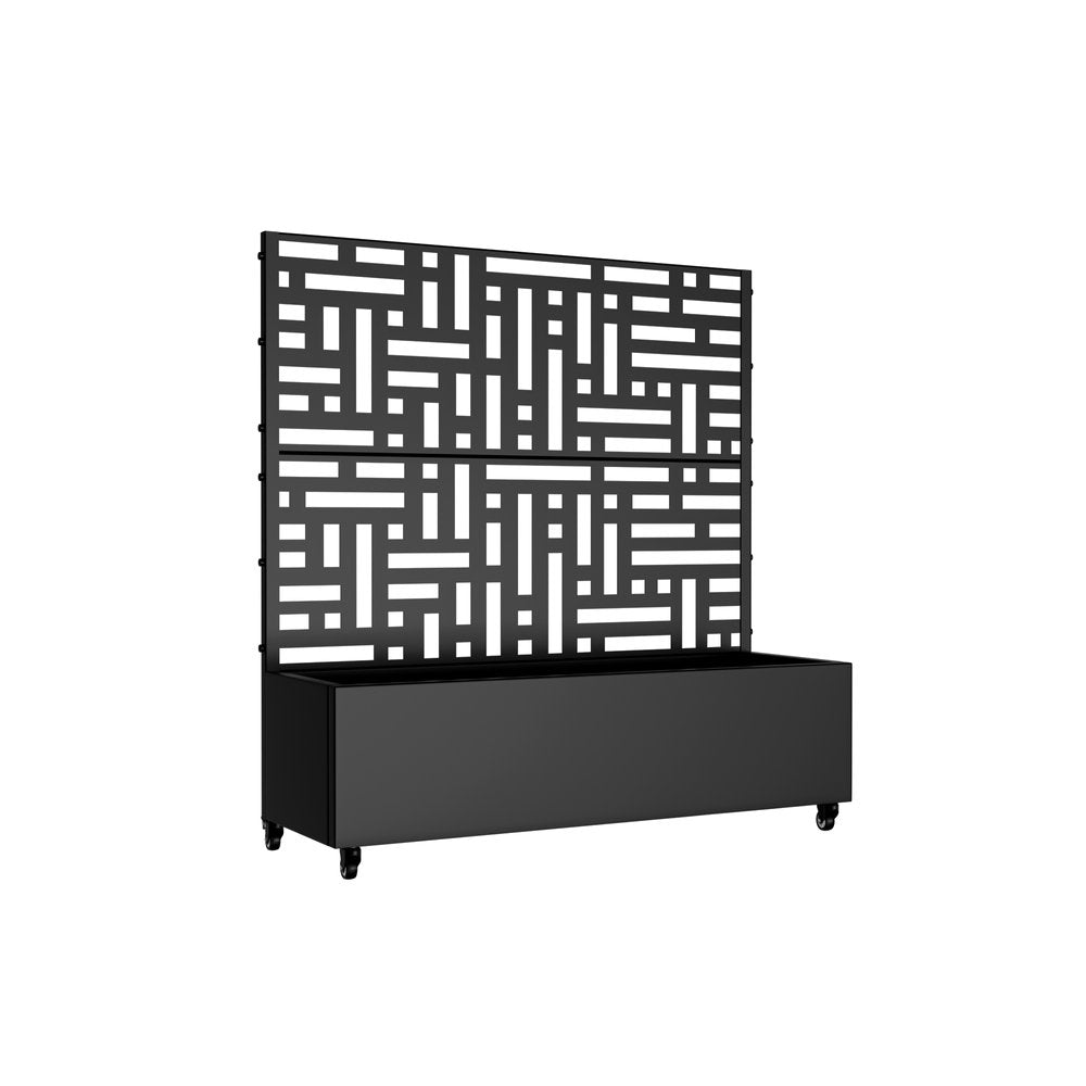 Black Metal Rectangular Planter Box - 47 X 47-inch