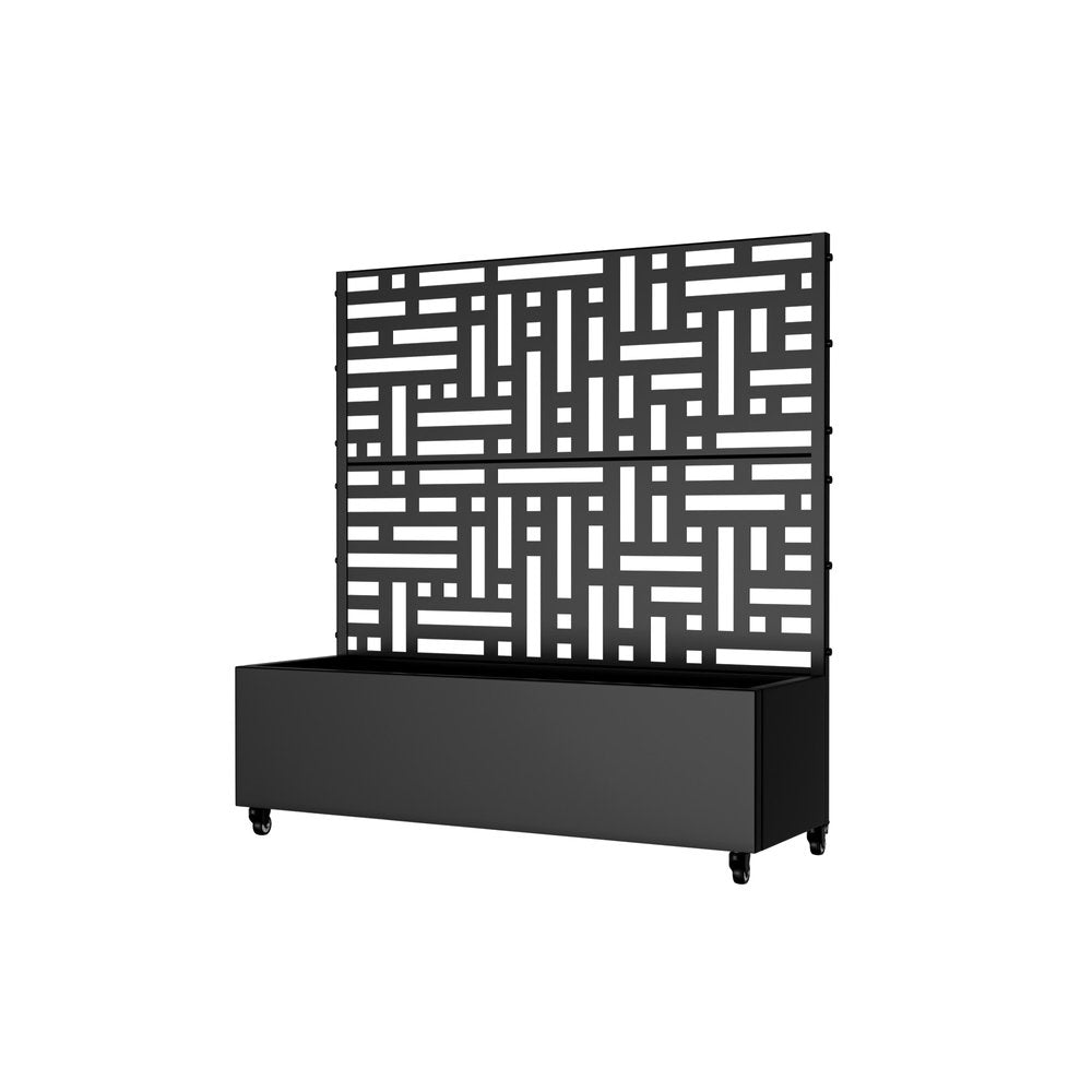 Black Metal Rectangular Planter Box - 47 X 47-inch