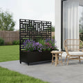 Black Metal Rectangular Planter Box - 47 X 47-inch