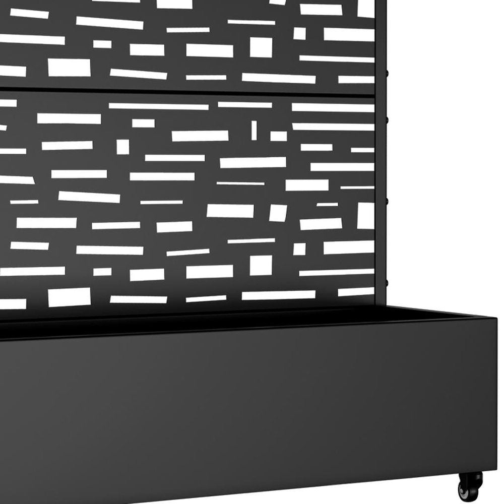 Black Metal Rectangular Planter Box - 47 X 47-inch