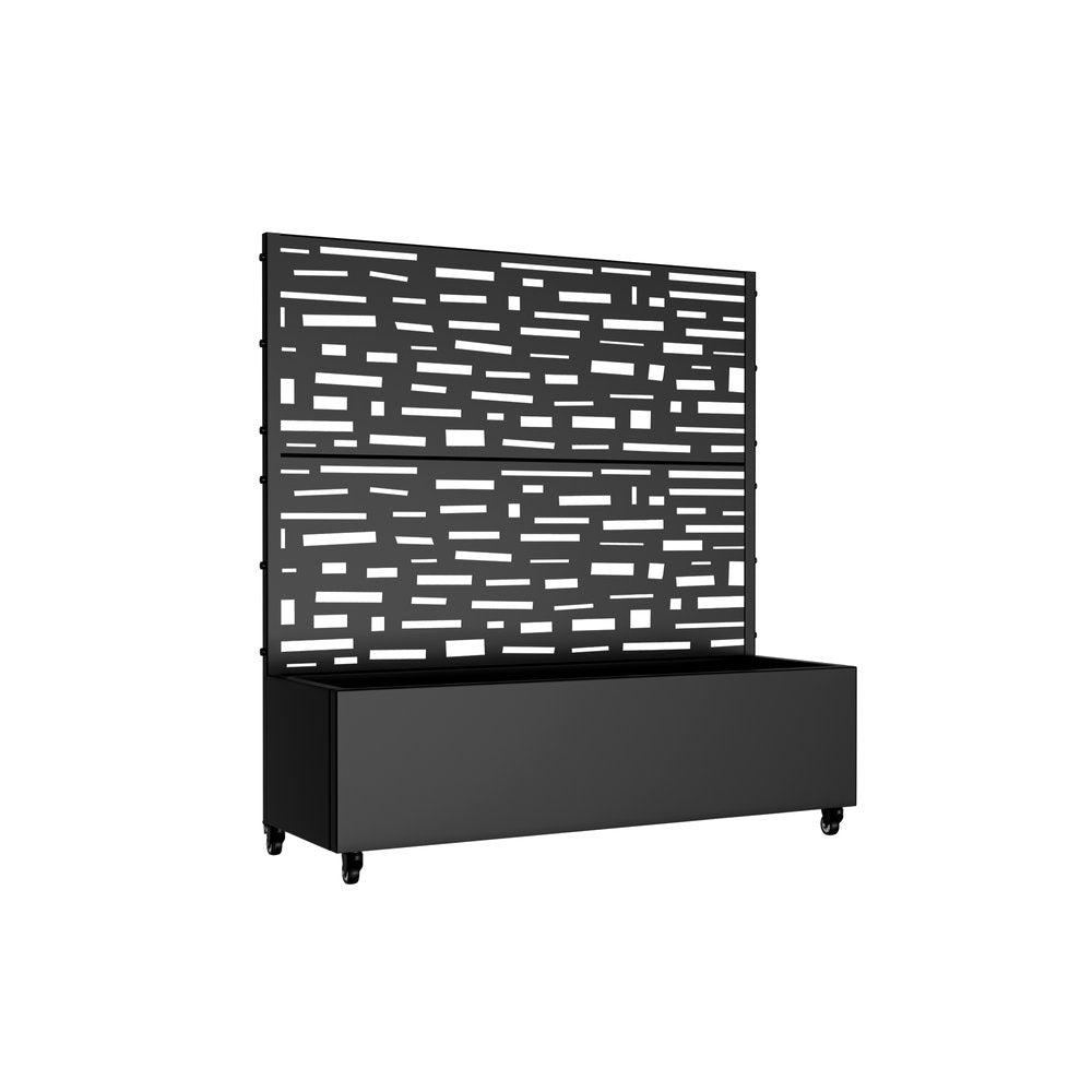 Black Metal Rectangular Planter Box - 47 X 47-inch