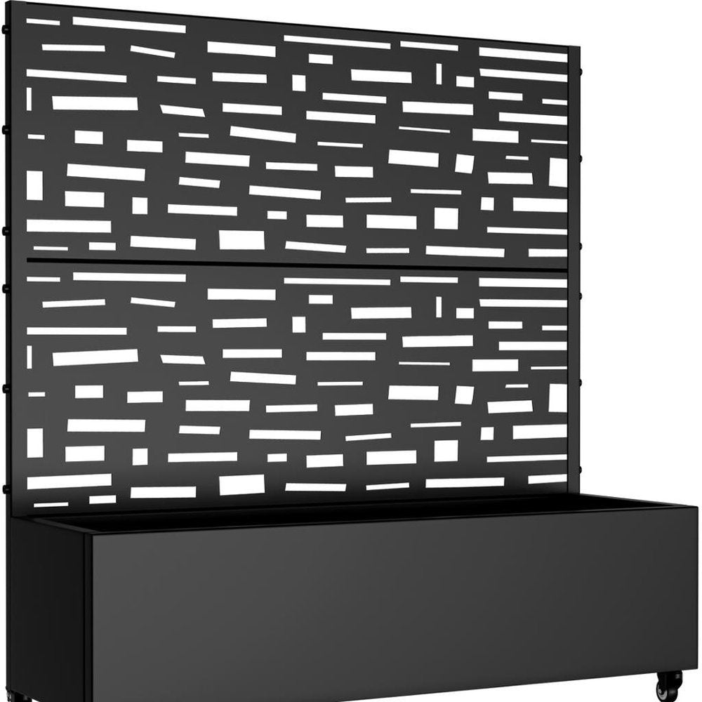 Black Metal Rectangular Planter Box - 47 X 47-inch