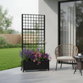 Black Metal Rectangular Planter Box - 72 X 35-inch