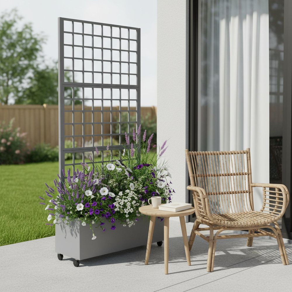 Gray Metal Rectangular Planter Box - 72 X 35-inch
