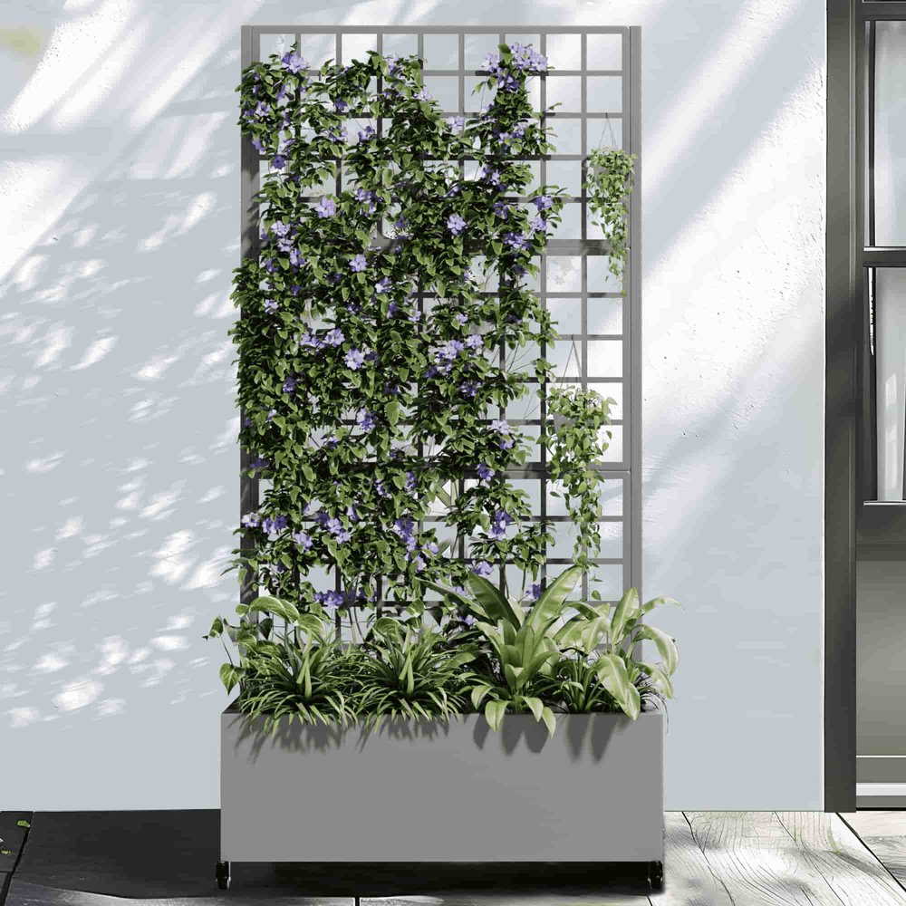 Gray Metal Rectangular Planter Box - 72 X 35-inch