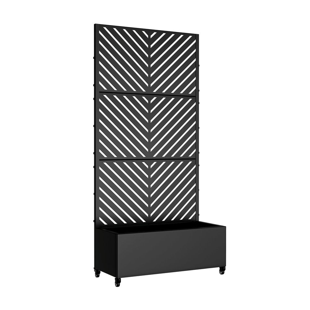 Black Metal Rectangular Planter Box - 72 X 35-inch