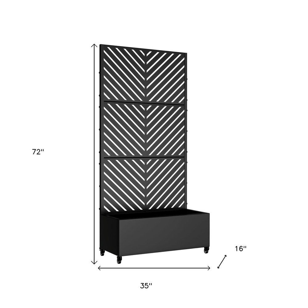 Black Metal Rectangular Planter Box - 72 X 35-inch