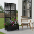 Black Metal Rectangular Planter Box - 72 X 35-inch