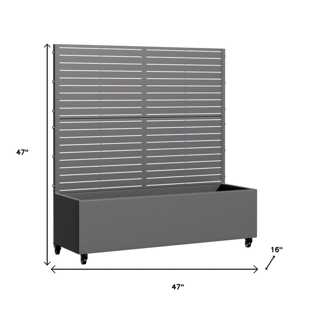 Gray Metal Rectangular Planter Box - 47 X 47-inch