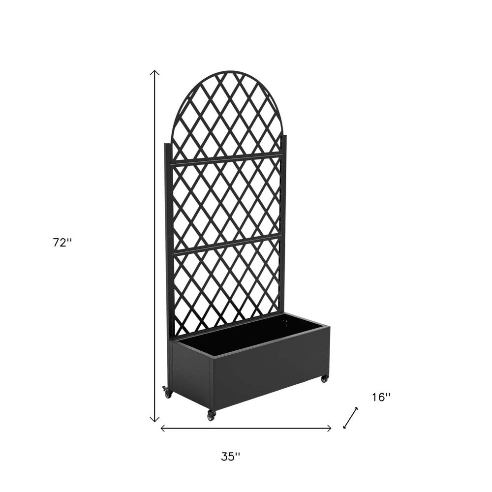 Black Metal Rectangular Planter Box - 72 X 35-inch