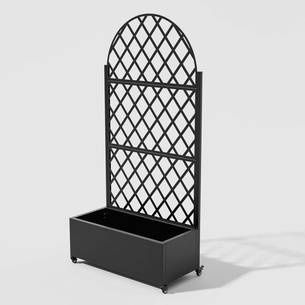 Black Metal Rectangular Planter Box - 72 X 35-inch