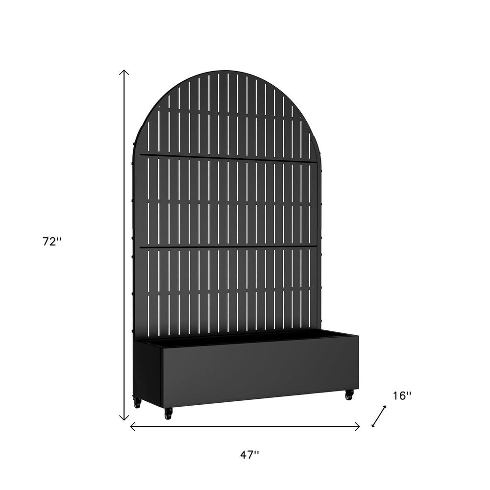 Black Metal Rectangular Planter Box - 72 X 47-inch