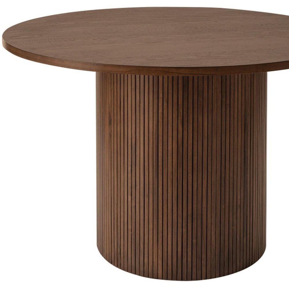 Walnut Solid Wood Pedestal Base Round Top Dining Table - 47-inch
