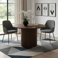 Walnut Solid Wood Pedestal Base Round Top Dining Table - 47-inch