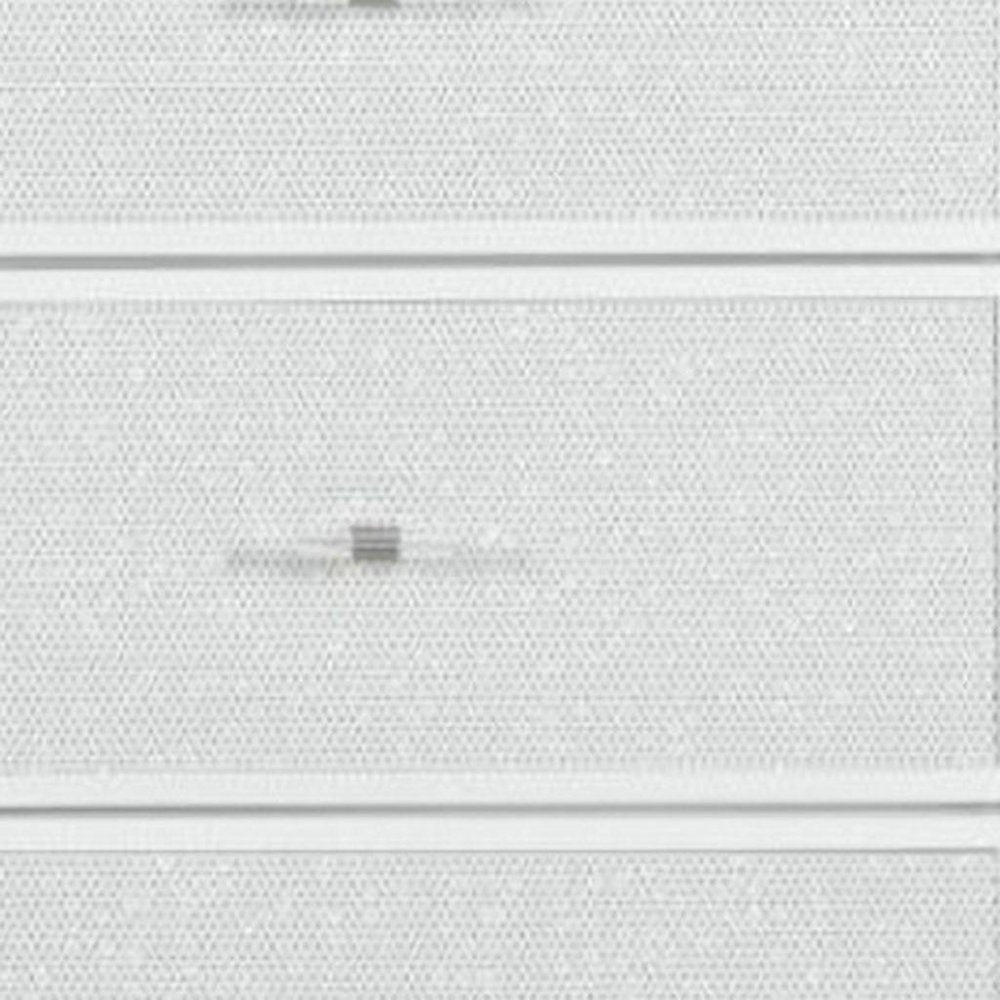 White Faux Crystal Glitter Wood Lighted Nine Drawer Triple Dresser - 62-inch