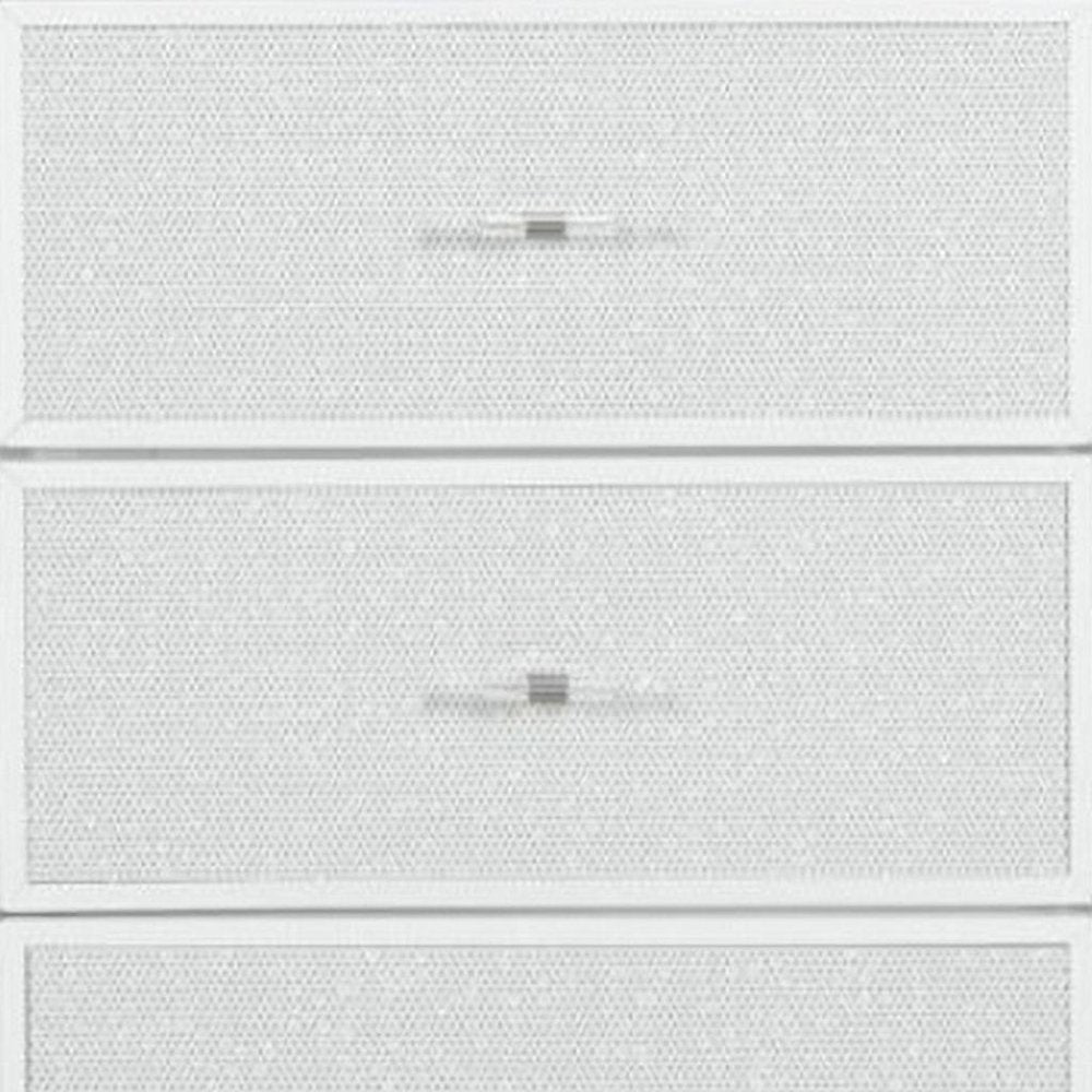 White Faux Crystal Glitter Wood Lighted Nine Drawer Triple Dresser - 62-inch
