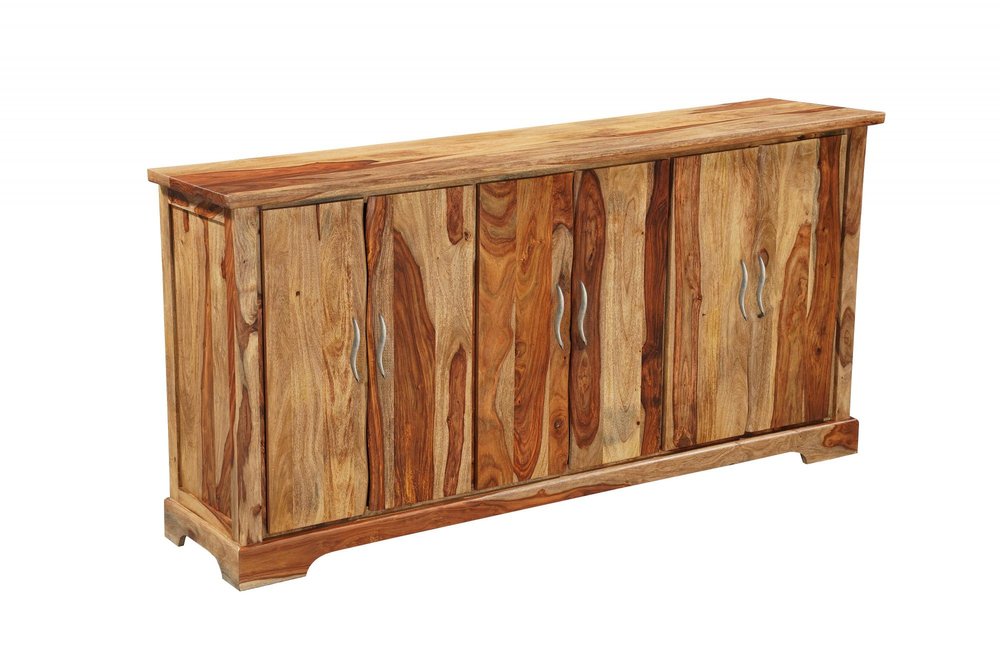 Brown Solid Wood Live Edge Sideboard with Six Doors - 72-inch