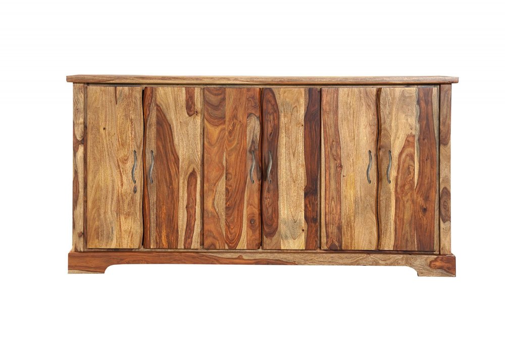 Brown Solid Wood Live Edge Sideboard with Six Doors - 72-inch