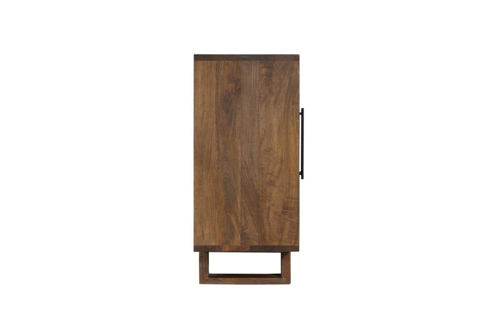 Dark Brown Distressed Reclaimed Wood Three Drawer Sideboard with Four Doors