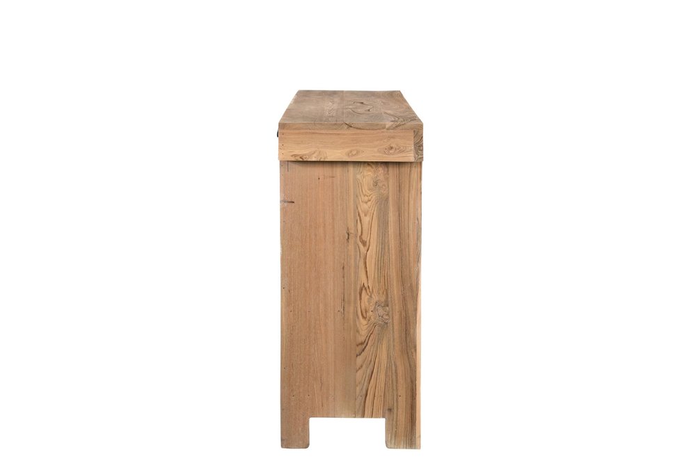 Natural Solid Wood Three Drawer Sideboard with Five Doors - 72-inch