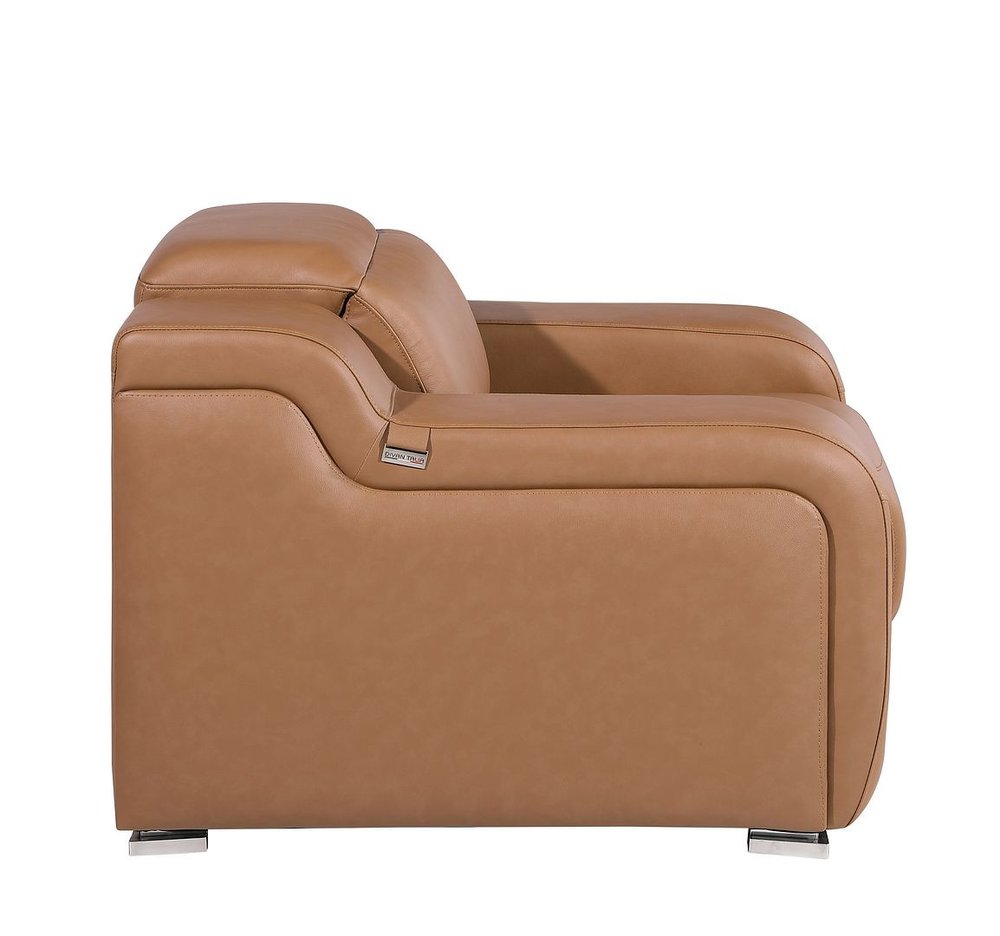 Black Italian Leather Wall Hugger Recliner with USB - 41-inch
