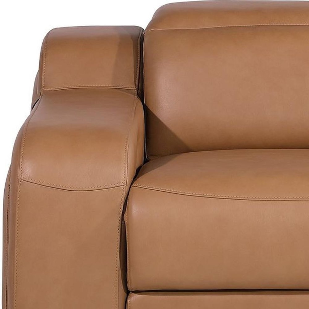 Black Italian Leather Wall Hugger Recliner with USB - 41-inch