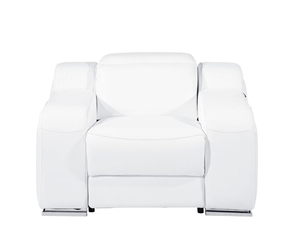 Black Italian Leather Wall Hugger Recliner with USB - 41-inch