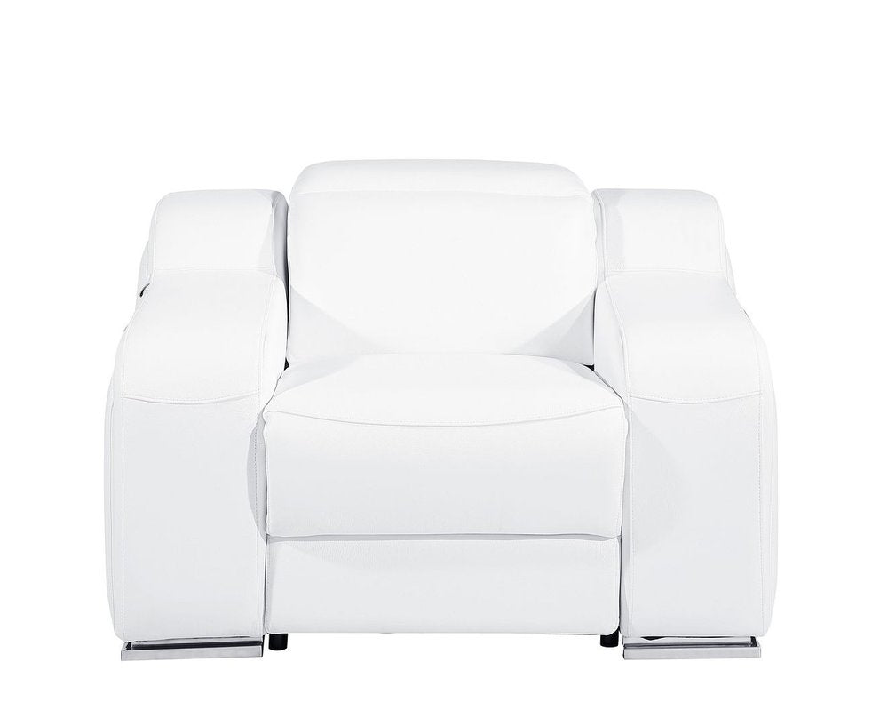 Black Italian Leather Wall Hugger Recliner with USB - 41-inch