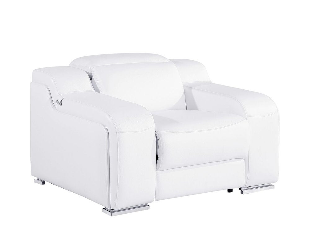 Black Italian Leather Wall Hugger Recliner with USB - 41-inch