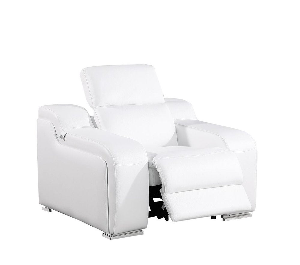 Black Italian Leather Wall Hugger Recliner with USB - 41-inch