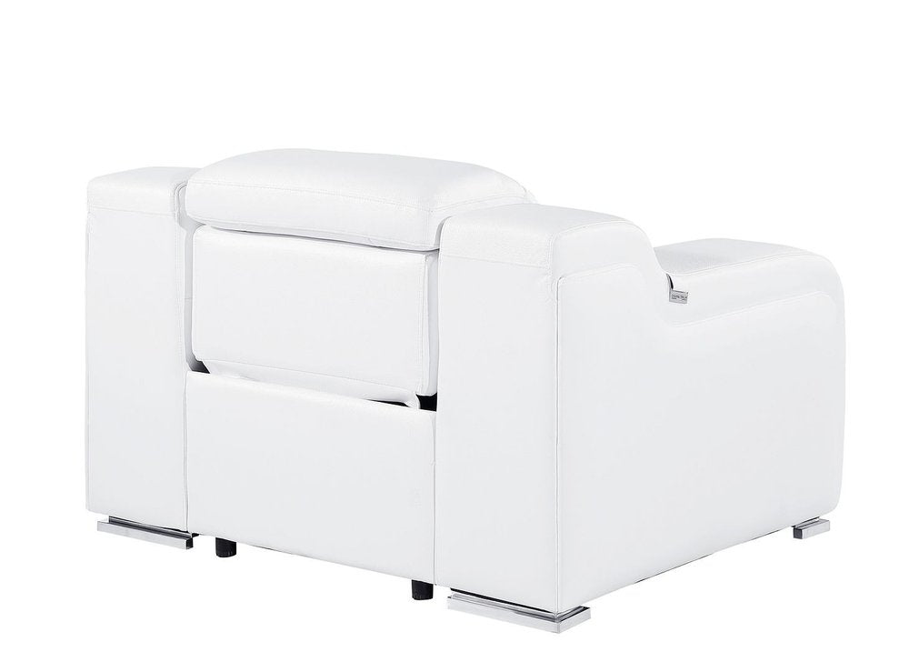 Black Italian Leather Wall Hugger Recliner with USB - 41-inch