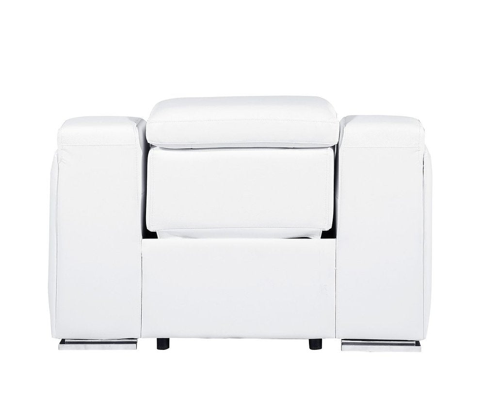Black Italian Leather Wall Hugger Recliner with USB - 41-inch