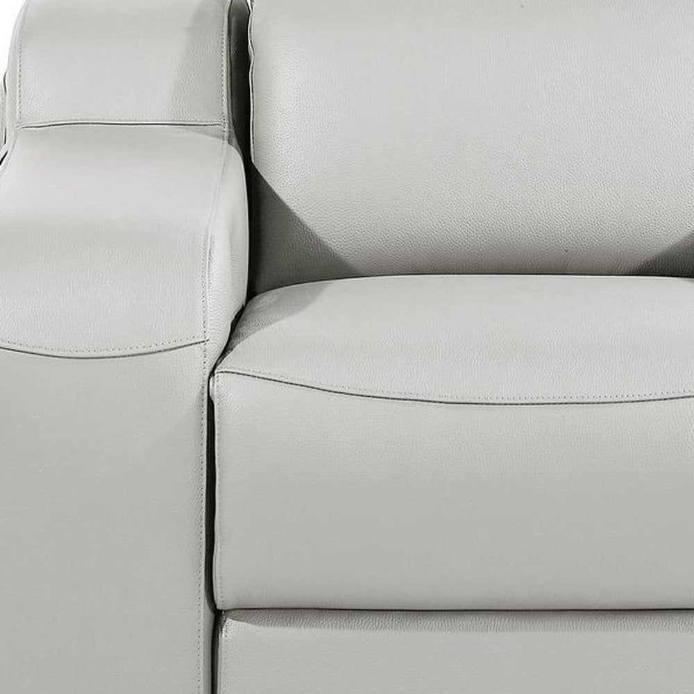 Black Italian Leather Wall Hugger Recliner with USB - 41-inch