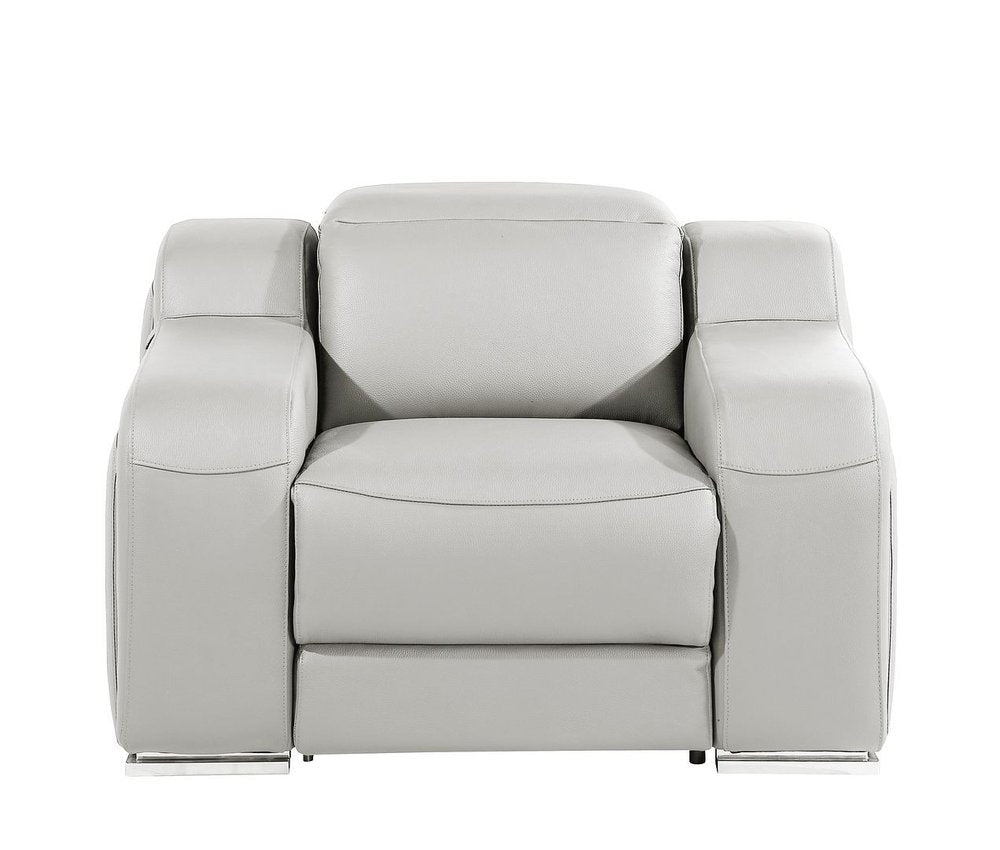 Black Italian Leather Wall Hugger Recliner with USB - 41-inch