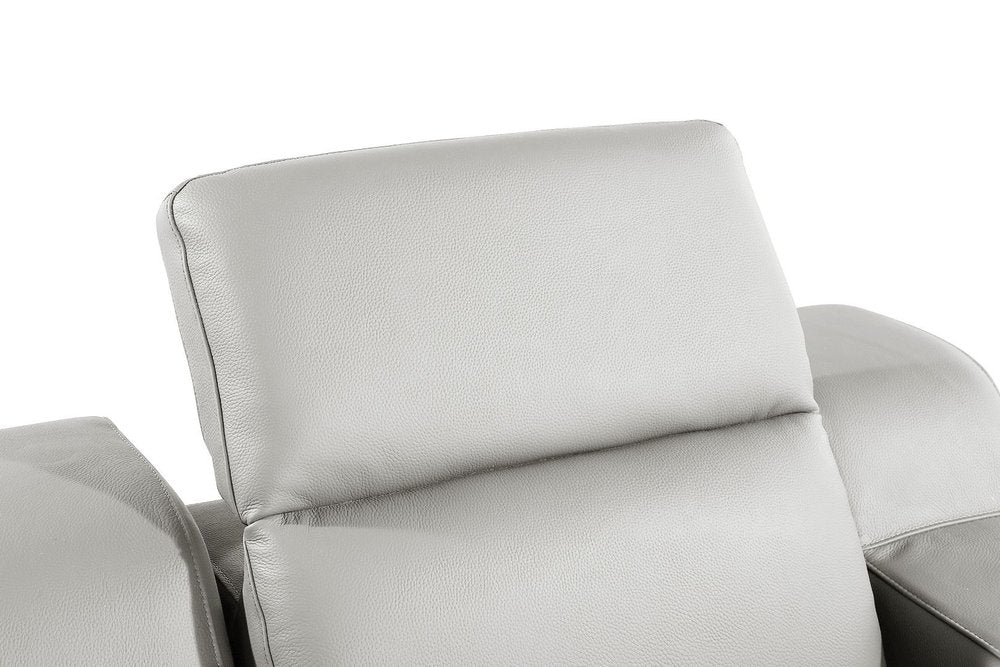 Black Italian Leather Wall Hugger Recliner with USB - 41-inch