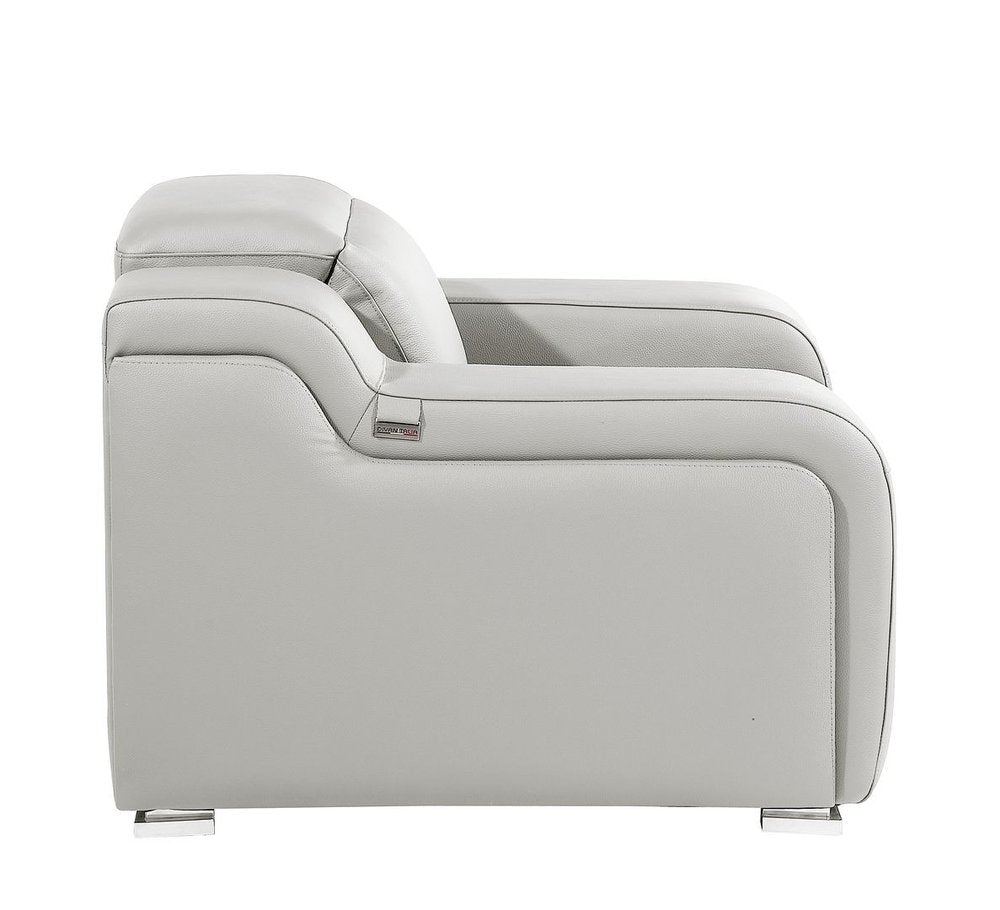 Black Italian Leather Wall Hugger Recliner with USB - 41-inch