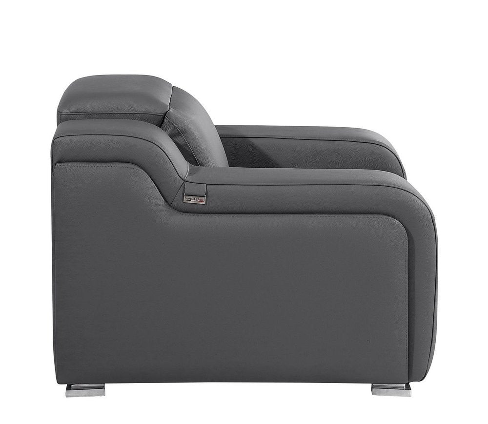 Black Italian Leather Wall Hugger Recliner with USB - 41-inch