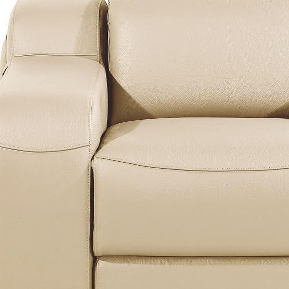 Black Italian Leather Wall Hugger Recliner with USB - 41-inch