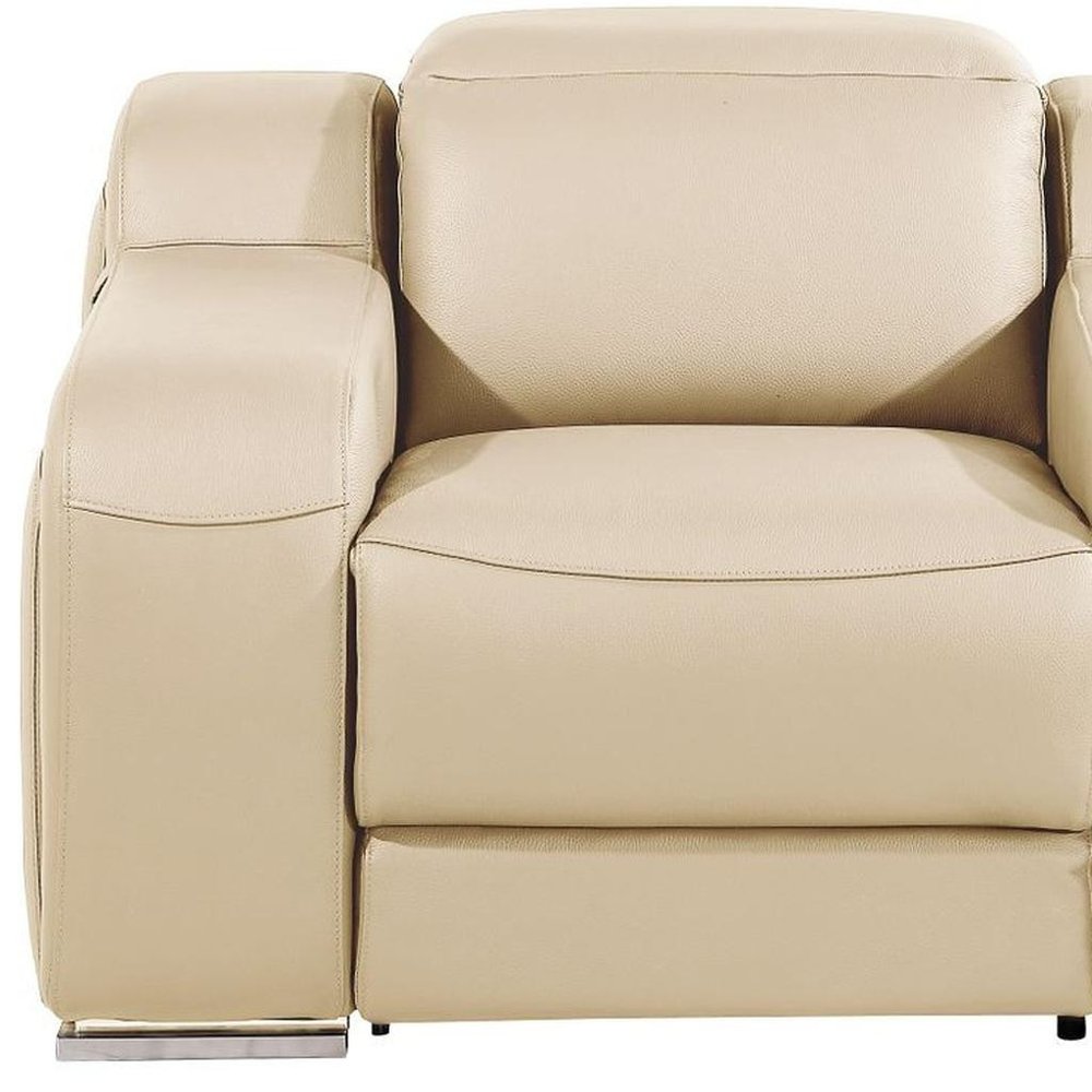 Black Italian Leather Wall Hugger Recliner with USB - 41-inch
