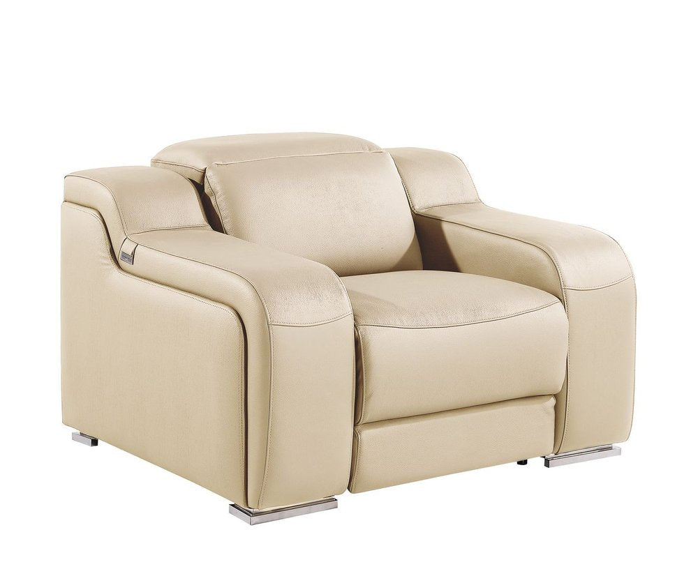 Black Italian Leather Wall Hugger Recliner with USB - 41-inch