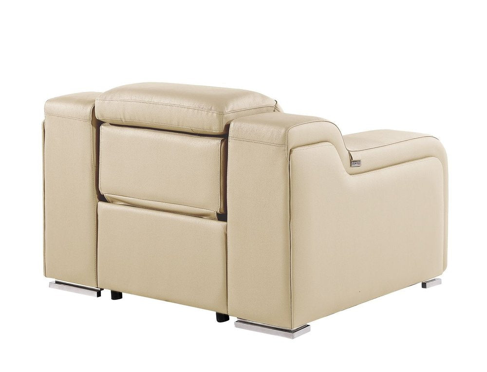 Black Italian Leather Wall Hugger Recliner with USB - 41-inch
