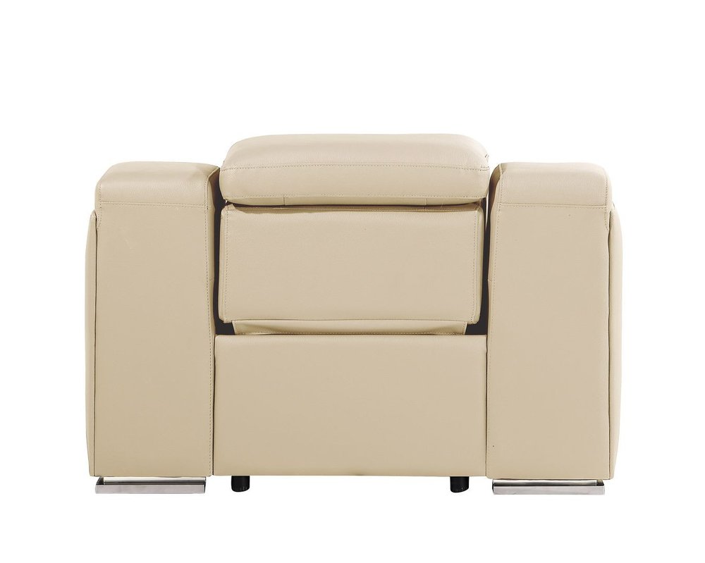 Black Italian Leather Wall Hugger Recliner with USB - 41-inch