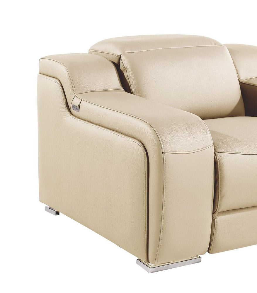 Black Italian Leather Wall Hugger Recliner with USB - 41-inch