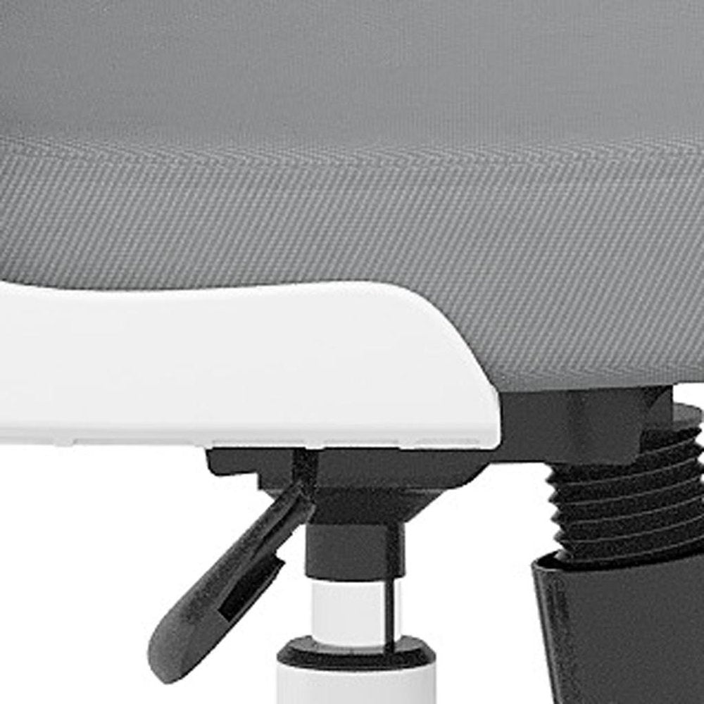 Gray White and Black Adjustable Height Swivel Rolling Office Chair