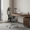 Black Gray and Silver Adjustable Height Swivel Rolling Office Chair
