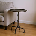 Gray Aluminum Oval Pedestal End Table - 26-inch