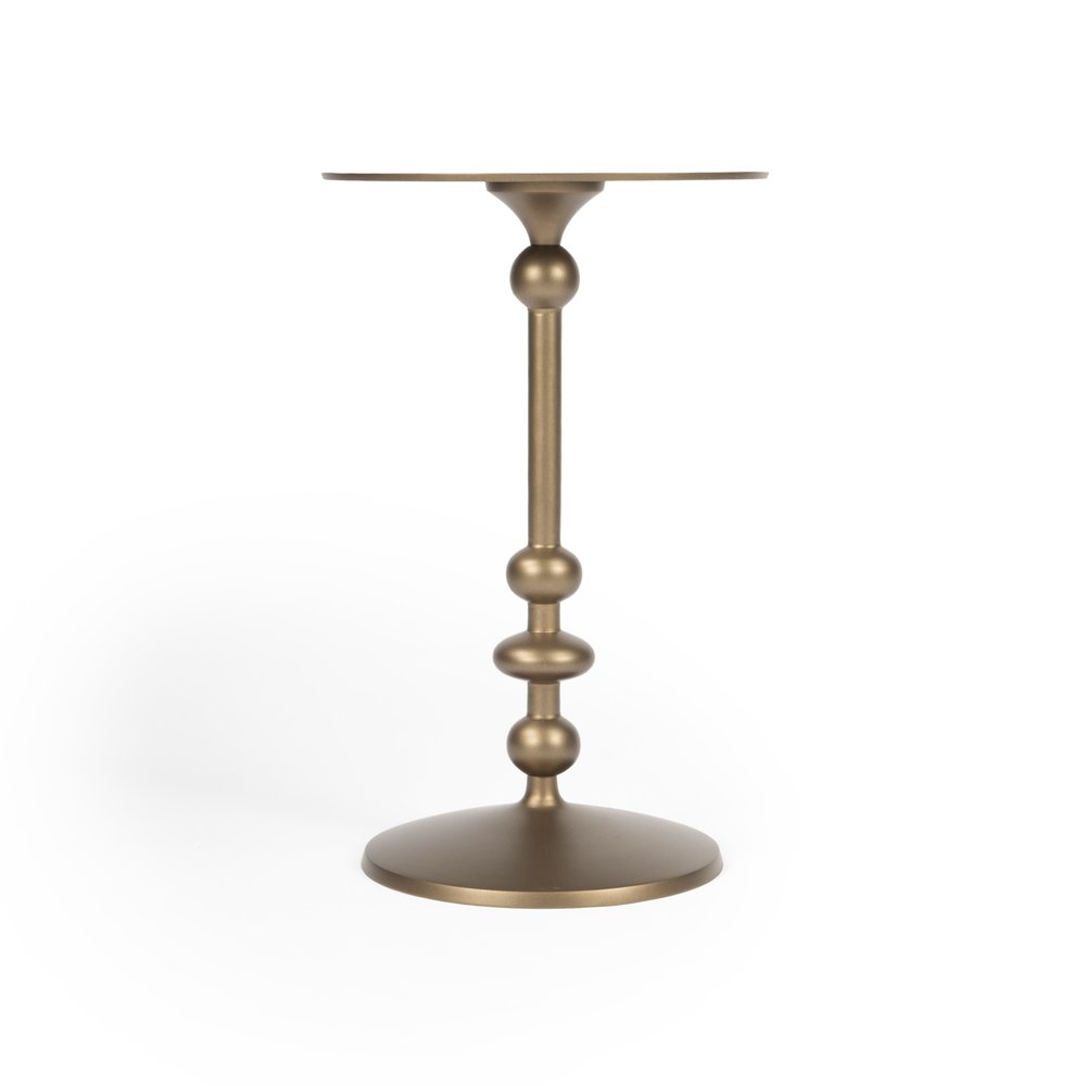 Bronze Aluminum Round Drink Size Pedestal End Table - 19-inch