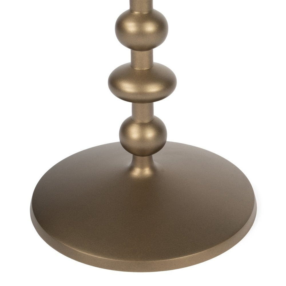 Bronze Aluminum Round Drink Size Pedestal End Table - 19-inch